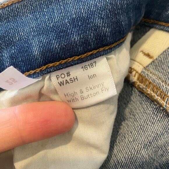 Reformation Jeans Harper Button Fly High Rise Skinny Jeans In ION Wash Sz 25 - Picture 12 of 13